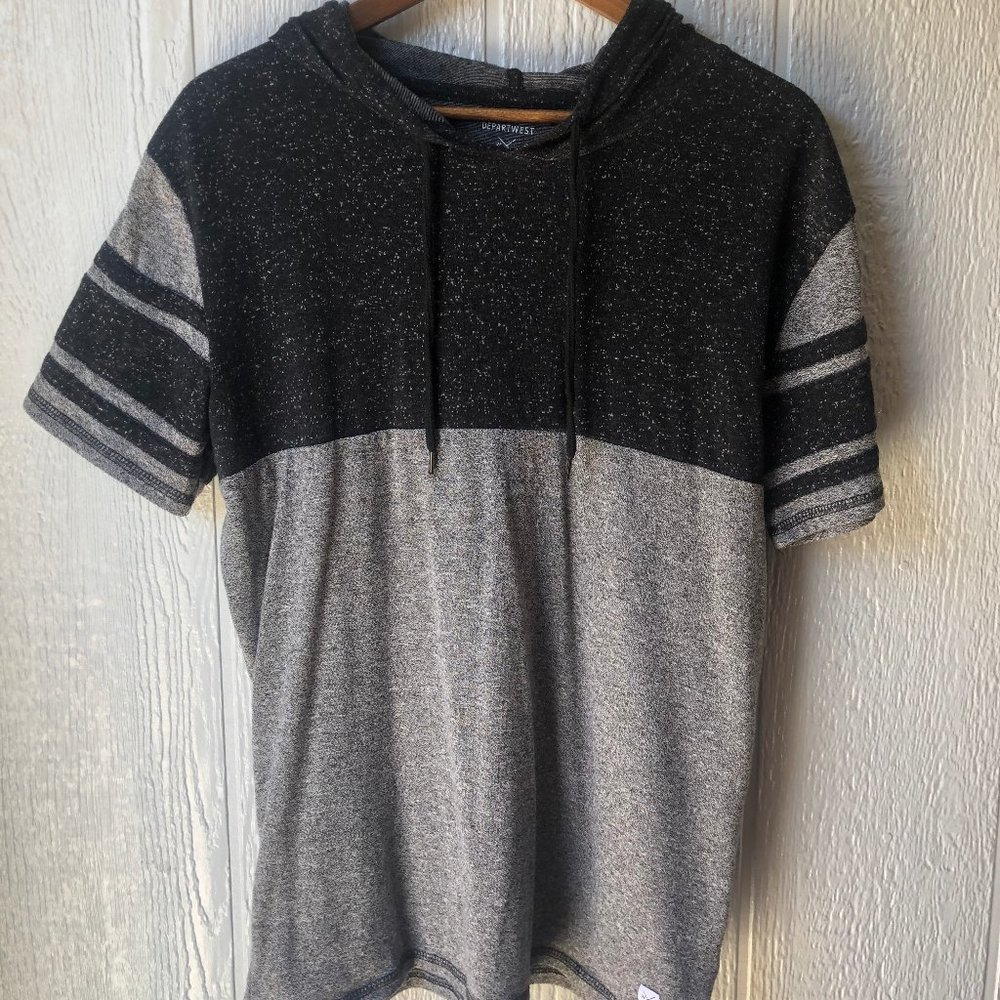 Departwest Large Men Color Block Hooded T-Shirt